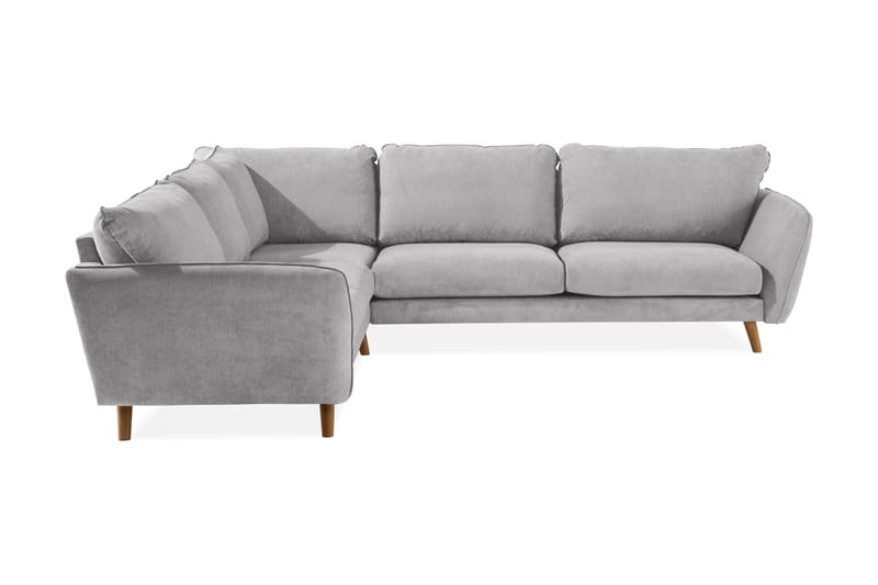 Trend Lyx 6-seters Vendbar L-formet Hjørnesofa i Stoff - Lys grå - Møbler - Sofaer - Hjørnesofaer