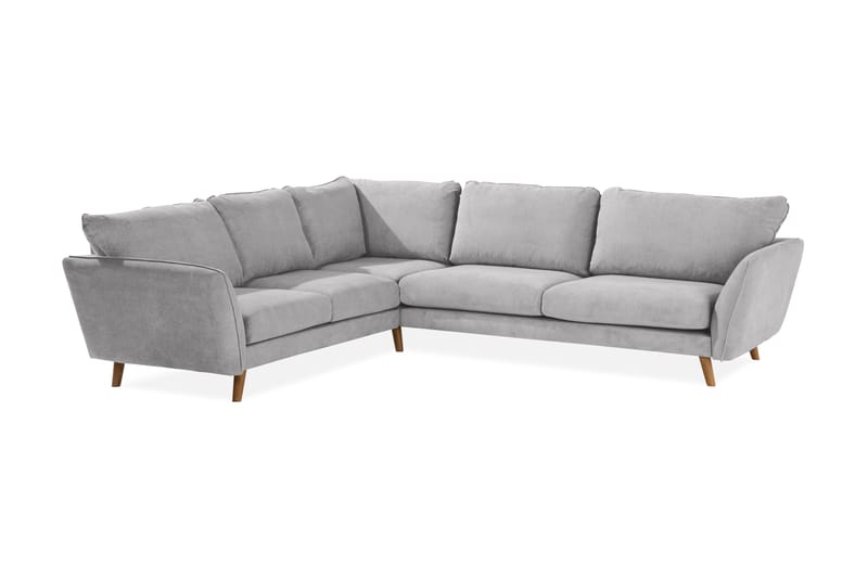 Trend Lyx 6-seters Vendbar L-formet Hjørnesofa i Stoff - Lys grå - Møbler - Sofaer - Hjørnesofaer