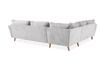 Trend Lyx 6-seters Vendbar L-formet Hjørnesofa i Stoff - Lys grå - Møbler - Sofaer - Hjørnesofaer