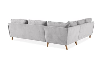 Trend Lyx 6-seters Vendbar L-formet Hjørnesofa i Stoff - Lys grå - Møbler - Sofaer - Hjørnesofaer
