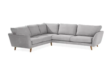 Trend Lyx 6-seters Vendbar L-formet Hjørnesofa i Stoff - Lys grå - Møbler - Sofaer - Hjørnesofaer