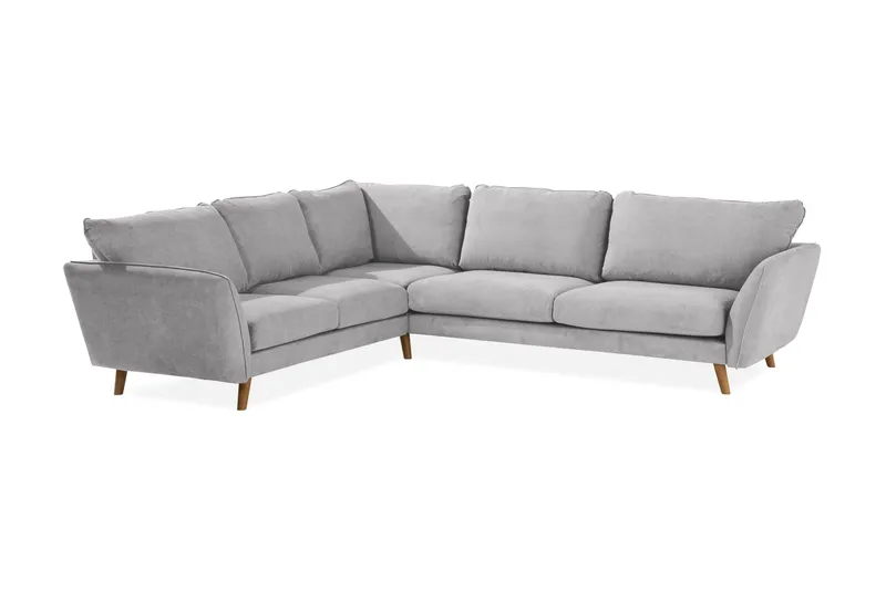 Trend Lyx 6-seters Vendbar L-formet Hjørnesofa i Stoff - Lys grå - Møbler - Sofaer - Hjørnesofaer