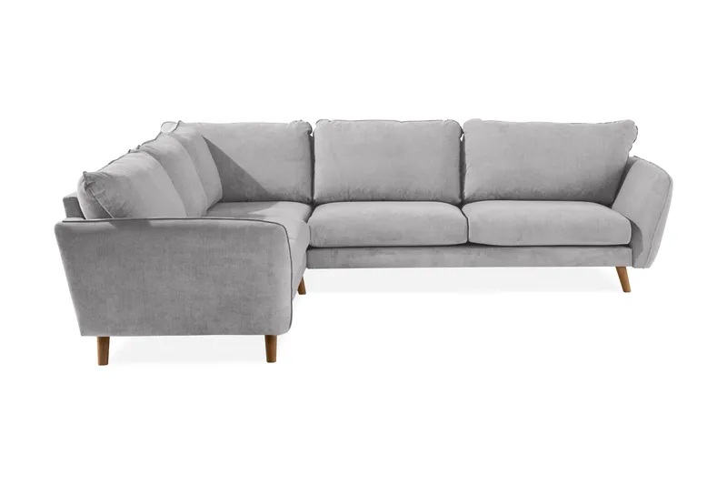 Trend Lyx 6-seters Vendbar L-formet Hjørnesofa i Stoff - Lys grå - Møbler - Sofaer - Hjørnesofaer