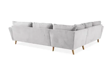 Trend Lyx 6-seters Vendbar L-formet Hjørnesofa i Stoff - Lys grå - Møbler - Sofaer - Hjørnesofaer
