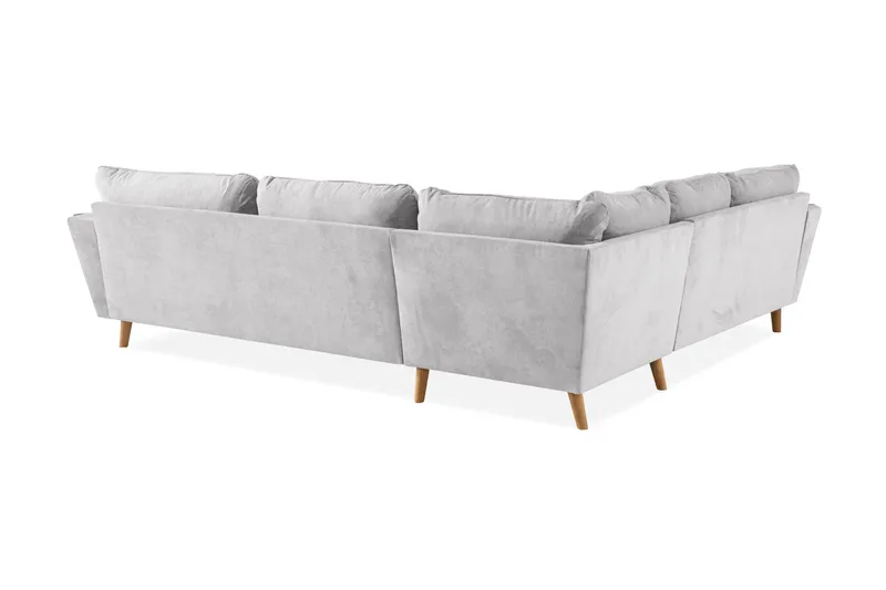 Trend Lyx 6-seters Vendbar L-formet Hjørnesofa i Stoff - Lys grå - Møbler - Sofaer - Hjørnesofaer