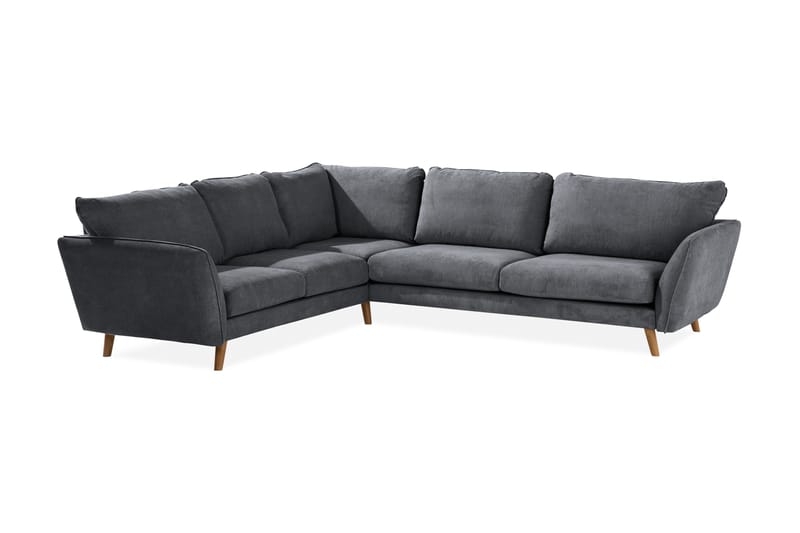 Trend Lyx 6-seters Vendbar L-formet Hjørnesofa i Stoff - Mørk grå - Møbler - Sofaer - Hjørnesofaer