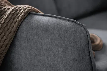 Trend Lyx 6-seters Vendbar L-formet Hjørnesofa i Stoff - Mørk grå - Møbler - Sofaer - Hjørnesofaer