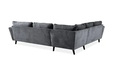 Trend Lyx 6-seters Vendbar L-formet Hjørnesofa i Stoff - Mørk grå - Møbler - Sofaer - Hjørnesofaer