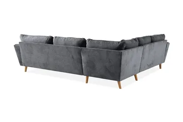 Trend Lyx 6-seters Vendbar L-formet Hjørnesofa i Stoff - Mørk grå - Møbler - Sofaer - Hjørnesofaer