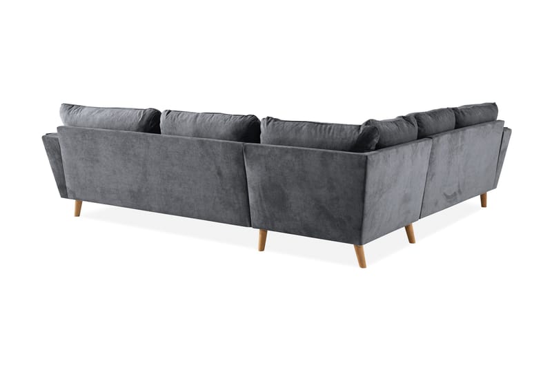 Trend Lyx 6-seters Vendbar L-formet Hjørnesofa i Stoff - Mørk grå - Møbler - Sofaer - Hjørnesofaer