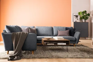 Trend Lyx 6-seters Vendbar L-formet Hjørnesofa i Stoff - Mørk grå - Møbler - Sofaer - Hjørnesofaer