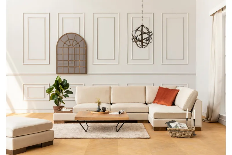 Tulima Sofa med Sjeselong Høyre - Beige/Natur - Møbler - Sofaer - Hjørnesofaer