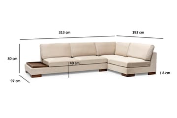 Tulima Sofa med Sjeselong Høyre - Beige/Natur - Møbler - Sofaer - Hjørnesofaer