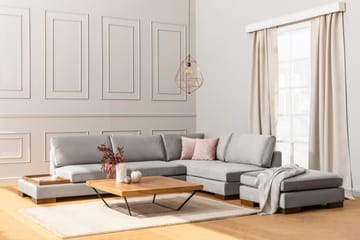 Tulima Sofa med Sjeselong Høyre - Lysegrå/Natur - Møbler - Sofaer - Hjørnesofaer
