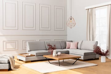 Tulima Sofa med Sjeselong Høyre - Lysegrå/Natur - Møbler - Sofaer - Hjørnesofaer