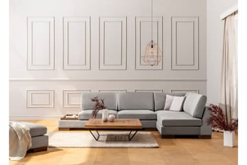 Tulima Sofa med Sjeselong Høyre - Lysegrå/Natur - Møbler - Sofaer - Hjørnesofaer