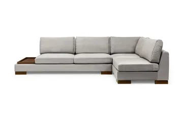 Tulima Sofa med Sjeselong m Krakk Høyre - Lysegrå/Natur - Møbler - Sofaer - Hjørnesofaer