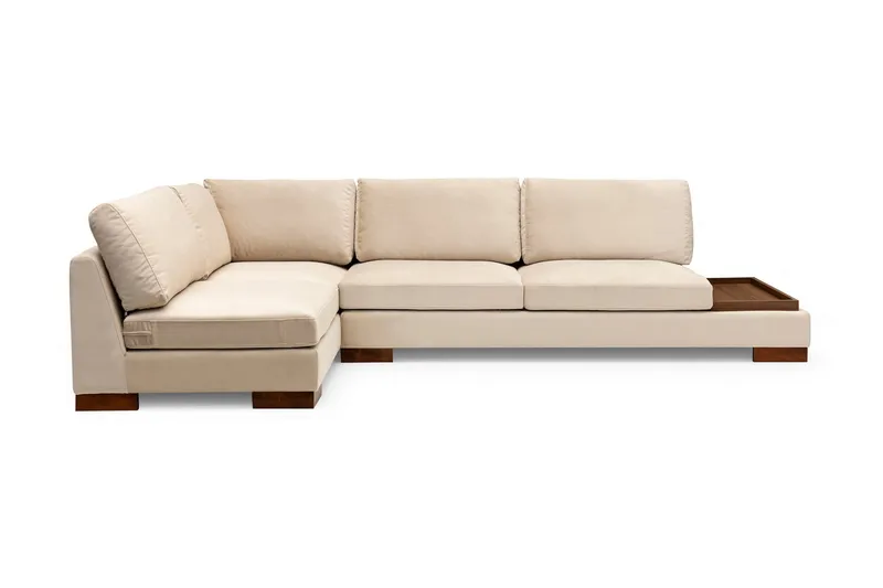 Tulima Sofa med Sjeselong m Krakk Venstre, Beige/Natur