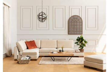 Tulima Sofa med Sjeselong m Krakk Venstre - Beige/Natur - Møbler - Sofaer - Hjørnesofaer