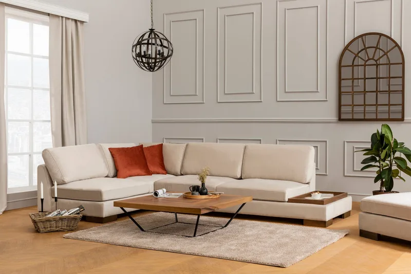 Tulima Sofa med Sjeselong Venstre - Beige/Natur - Møbler - Sofaer - Hjørnesofaer