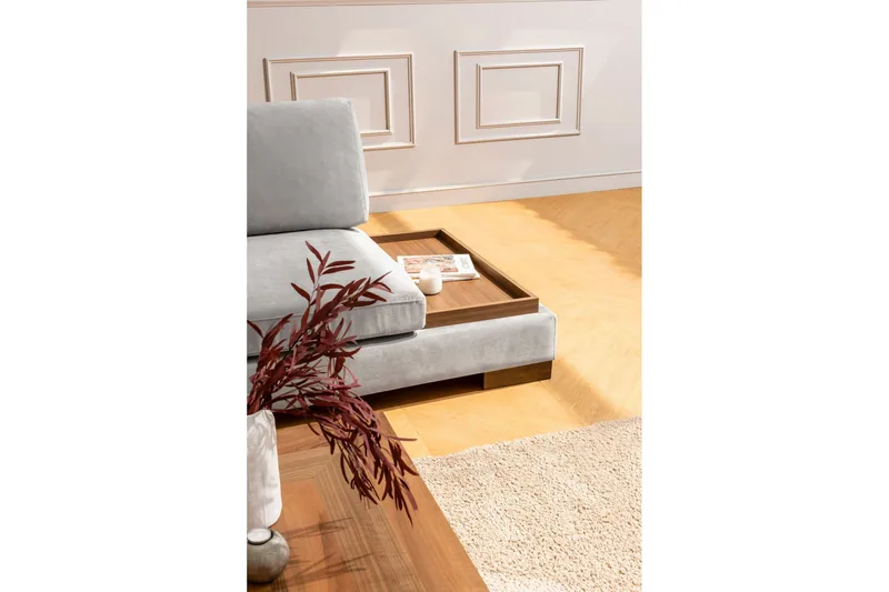 Tulima Sofa med Sjeselong Venstre - Lysegrå/Natur - Møbler - Sofaer - Hjørnesofaer