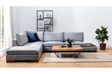 Tulima Sofa med Sjeselong Venstre - Mørkegrå/Natur - Møbler - Sofaer - Hjørnesofaer