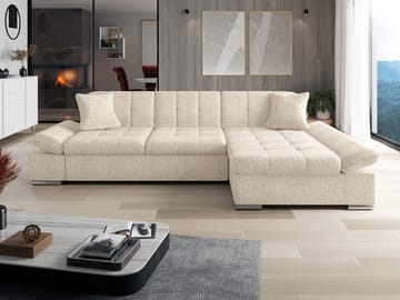 Vananda 4-seters Sofa med Sjeselong Høyre - Lys beige - Møbler - Sofaer - Hjørnesofaer - Hjørnesofa med divan