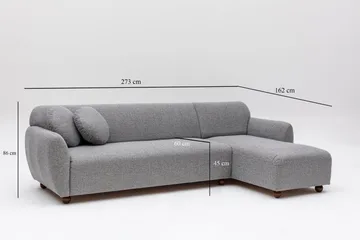 Whitecliffs Divansofa 3-seters - Grå - Møbler - Sofaer - Hjørnesofaer