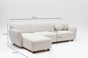 Whitecliffs Divansofa 3-seters - Hvit - Møbler - Sofaer - Sofaer med sjeselong - 3 seters sofa med divan