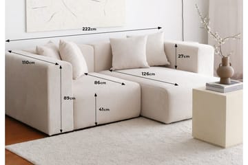 Yolo Hjørnesofa 2-seter - Hvit - Møbler - Sofaer - Hjørnesofaer - Hjørnesofa med divan