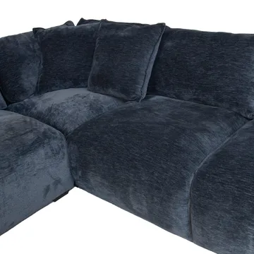 Hjørnesofa/ottoman Denvi - mørk blå - Møbler - Sofaer - Fløyelssofaer