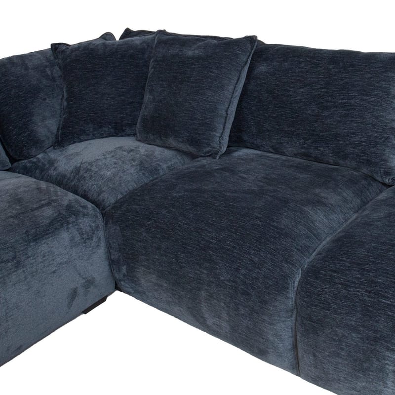 Hjørnesofa/ottoman Denvi - mørk blå - Møbler - Sofaer - Fløyelssofaer