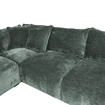 Hjørnesofa/ottoman Denvi - mintgrønn - Møbler - Sofaer - Fløyelssofaer