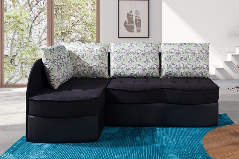 Hjørnesovesofa Frestelsens 203x143x79 cm - Møbler - Sofaer - Skinnsofaer