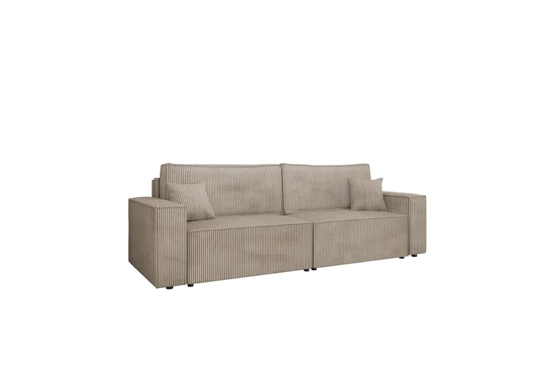 Hobson 3-seter Sovesofa 245 cm med Oppbevaring i Manchesterstoff, Beige