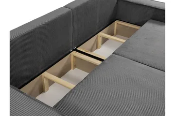 Hobson 3-seter Sovesofa 245 cm med Oppbevaring i Manchesterstoff - Blå - Møbler - Sofaer - 3 seter sofa