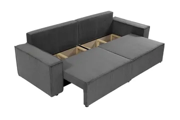 Hobson 3-seter Sovesofa 245 cm med Oppbevaring i Manchesterstoff - Blå - Møbler - Sofaer - 3 seter sofa