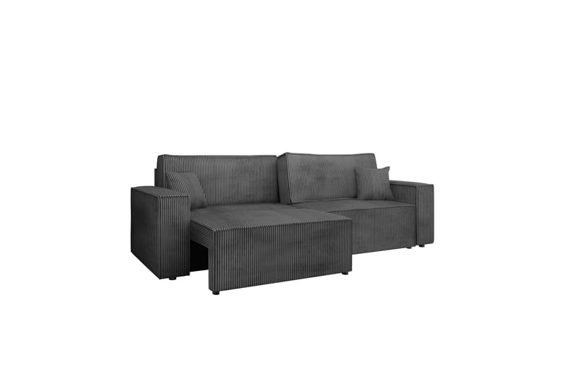 Hobson 3-seter Sovesofa 245 cm med Oppbevaring i Manchesterstoff, Grå