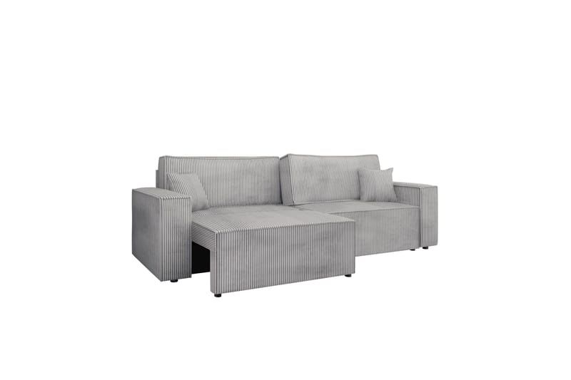 Hobson 3-seter Sovesofa 245 cm med Oppbevaring i Manchesterstoff, Grå