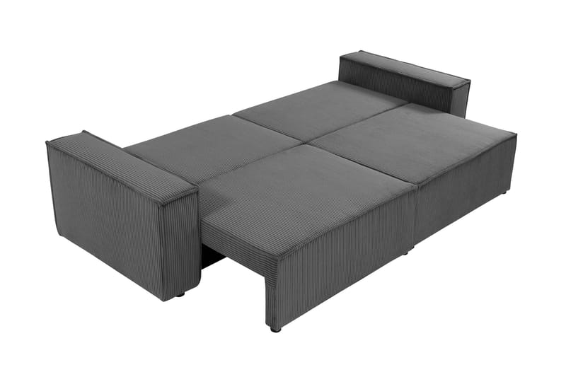 Hobson 3-seter Sovesofa 245 cm med Oppbevaring i Manchesterstoff - Grønn - Møbler - Sofaer - 3 seter sofa