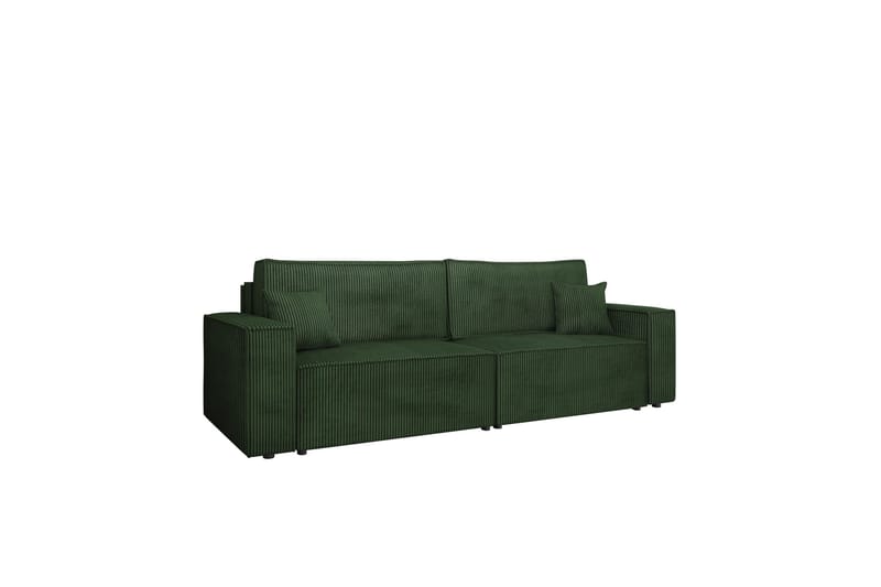 Hobson 3-seter Sovesofa 245 cm med Oppbevaring i Manchesterstoff, Grønn