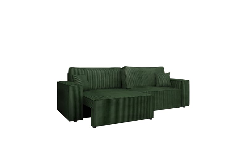 Hobson 3-seter Sovesofa 245 cm med Oppbevaring i Manchesterstoff, Grønn