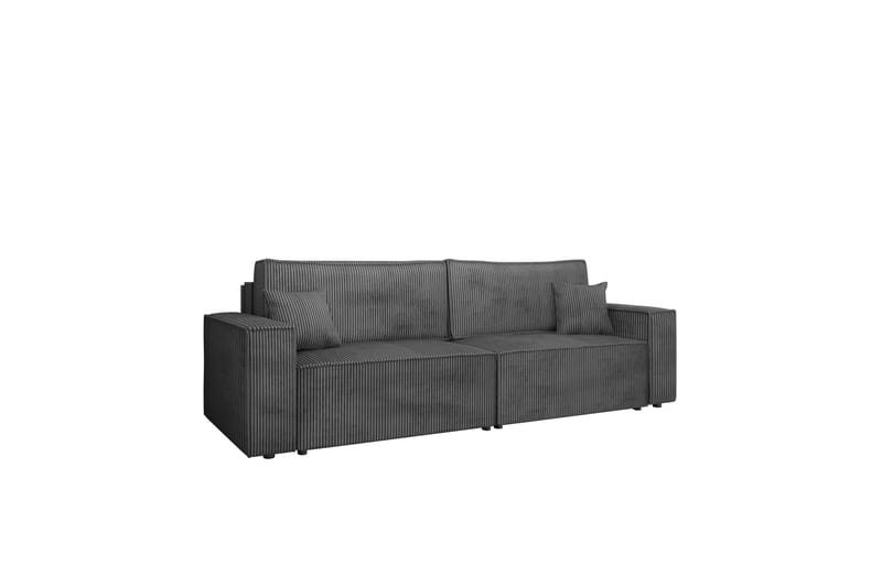 Hobson 3-seter Sovesofa 245 cm med Oppbevaring i Manchesterstoff, Mørkegrå