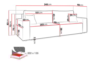 Hobson Sofa 3-seter - Grønn - Møbler - Sofaer - 3 seter sofa