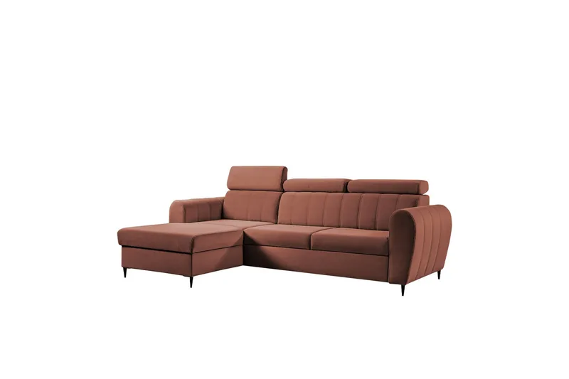 Hoffman Sofa med Sjeselong 3-seter, Kobber