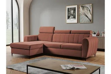 Hoffman Sofa med Sjeselong 3-seter - Kobber - Møbler - Sofaer - Sofaer med sjeselong - 3 seters sofa med divan