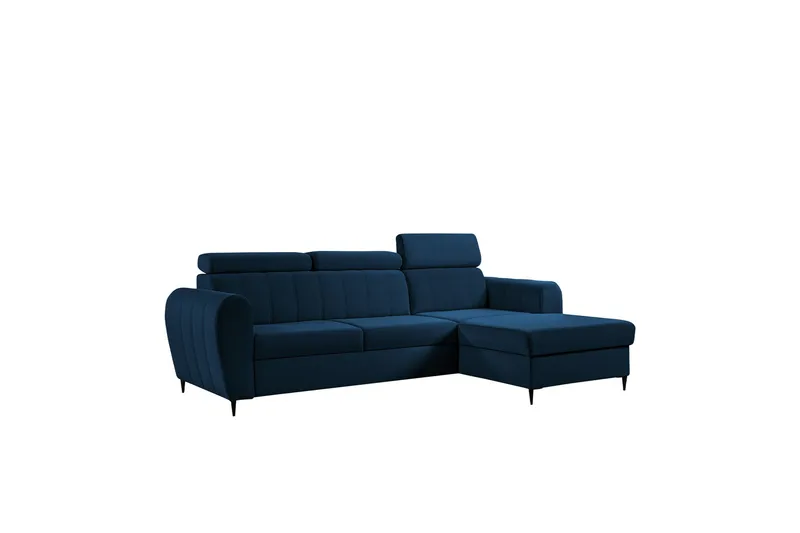Hoffman Sofa med Sjeselong 3-seter, Marineblå