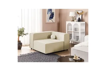 Hörnsektion Beliani Aprica Beige, svart, Linne Beige - Beige - Møbler - Sofaer - Modulsofaer - Hjørnemodul
