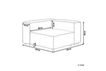Hörnsektion Beliani Aprica Beige, svart, Linne Beige - Beige - Møbler - Sofaer - Modulsofaer - Hjørnemodul