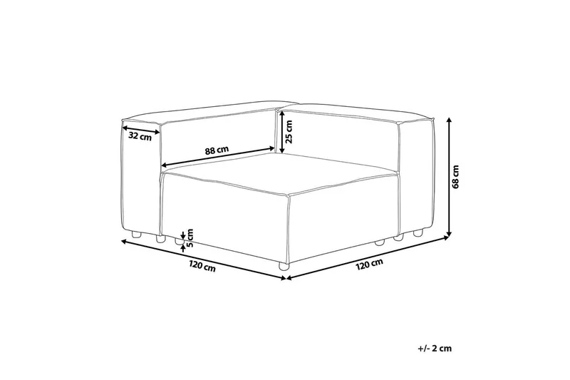 Hörnsektion Beliani Aprica Beige, svart, Linne Beige - Beige - Møbler - Sofaer - Modulsofaer - Hjørnemodul